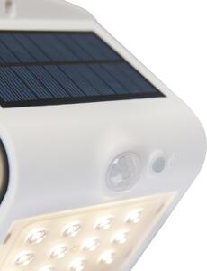 Zewnetrzna Kinkiet / Lampa scienna zewnętrzny biały 14,5 cm ze światłem mijania i czujnikiem na energię słoneczną - Daya Oswietlenie zewnetrzne