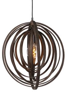 Designerska okrągła lampa wisząca brązowa drewno - Arrange Oswietlenie wewnetrzne