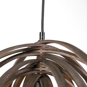 Designerska okrągła lampa wisząca brązowa drewno - Arrange Oswietlenie wewnetrzne