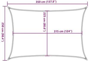 Żagiel przeciwsłoneczny, 160 g/m², brązowy, 2,5x3,5 m, hdpe