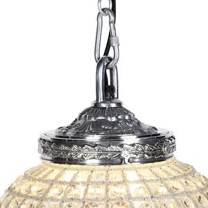 Wisząca lampa art deco kryształ ze srebrem 35 cm - Kasbah Oswietlenie wewnetrzne