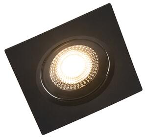 Zestaw 3 reflektorów wpuszczanych czarnych z diodą LED z 3-stopniowym ściemnianiem - Miu Oswietlenie wewnetrzne