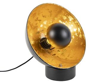 Industrialna lampa stołowa czarna ze złotym wnętrzem - Magna Eglip Oswietlenie wewnetrzne