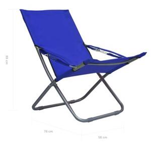 Składane krzesła plażowe, 2 szt., tkanina, niebieskie