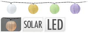 ProGarden Łańcuch słoneczny z kolorowymi lampionami LED, 3 m, ciepła biała