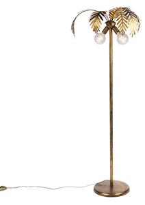 Lampa podłogowa vintage złota 2-źródła światła - Botanica Oswietlenie wewnetrzne