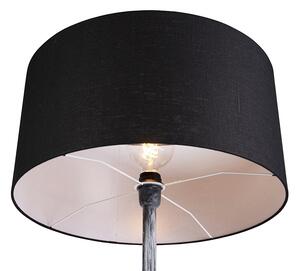 Lampa podłogowa szara klosz czarny 50cm - Simplo Oswietlenie wewnetrzne