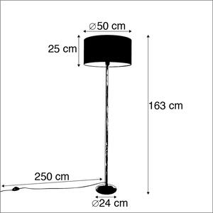Lampa podłogowa szara klosz czarny 50cm - Simplo Oswietlenie wewnetrzne