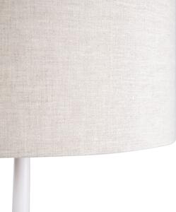 Lampa podłogowa biała klosz jasnoszary 50cm - Simplo Oswietlenie wewnetrzne