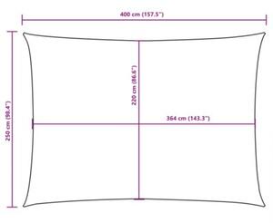 Prostokątny żagiel ogrodowy, tkanina oxford, 2,5x4 m, żółty