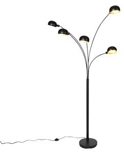 Designerska lampa podłogowa czarna 5-źródeł światła - Sixties Oswietlenie wewnetrzne