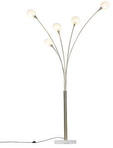Lampa podłogowa w stylu art deco złota 5 lamp - Sixties Marmo Oswietlenie wewnetrzne