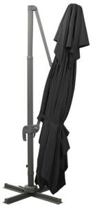 Parasol ogrodowy cantilever z podwójnym blatem, czarny, 400x300 cm