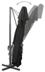 Parasol ogrodowy cantilever z podwójnym blatem, czarny, 400x300 cm