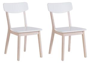 Zestaw 2 krzeseł do jadalni biały skandynawski drewniane nogi Santos Beliani