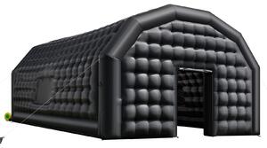 Nadmuchiwany namiot imprezowy SucceBuy 9x6x4 m, namiot szecienny do dyskoteki, klubu nocnego, pawilon lubny z dmuchaw o mocy 1100 W, workami z piaskiem, 2 oknami, na imprezy, urodziny, wesela, kolor czarny