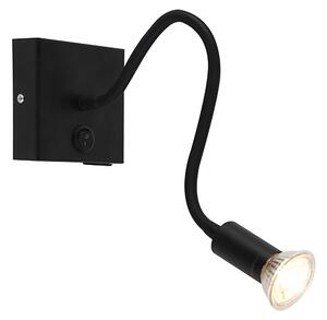 Nowoczesny elastyczny Kinkiet / Lampa scienna USB czarny - Zeno Oswietlenie wewnetrzne