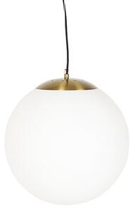 Skandynawska lampa wisząca mleczne szkło 40 cm - Kula 40 Oswietlenie wewnetrzne