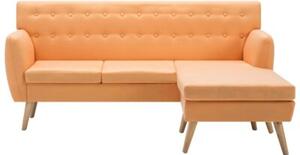 Sofa z leÅ¼ankÄ , obita tkaninÄ , 171,5x138x81,5 cm, pomaraÅczowa