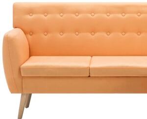Sofa z leÅ¼ankÄ , obita tkaninÄ , 171,5x138x81,5 cm, pomaraÅczowa