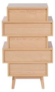 Praktyczna komoda szafka z półkami i szufladami jasne drewno z szarym Morada Beliani