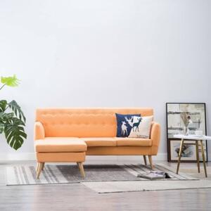 Sofa z leÅ¼ankÄ , obita tkaninÄ , 171,5x138x81,5 cm, pomaraÅczowa