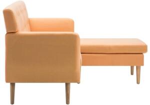Sofa z leÅ¼ankÄ , obita tkaninÄ , 171,5x138x81,5 cm, pomaraÅczowa