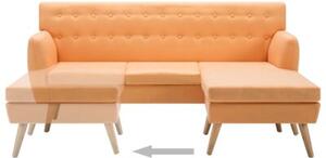 Sofa z leÅ¼ankÄ , obita tkaninÄ , 171,5x138x81,5 cm, pomaraÅczowa