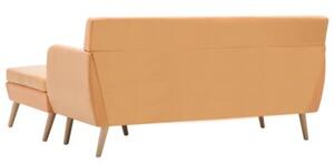 Sofa z leÅ¼ankÄ , obita tkaninÄ , 171,5x138x81,5 cm, pomaraÅczowa