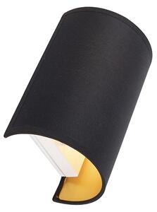 Klasyczny Kinkiet / Lampa scienna czarno-złoty - Simple Drum Oswietlenie wewnetrzne