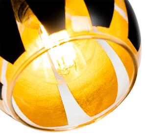 Designerska lampa ścienna czarna ze złotem z elastycznym ramieniem - Melone Oswietlenie wewnetrzne
