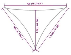 Żagiel przeciwsłoneczny żółty 7x5x5 m 100% poliester oxford