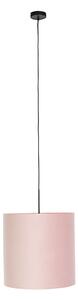 Lampa wisząca klosz welurowy różowo-złoty 40cm - Combi Oswietlenie wewnetrzne