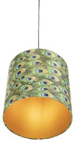 Lampa wisząca klosz welurowy paw-złoty 40cm - Combi Oswietlenie wewnetrzne