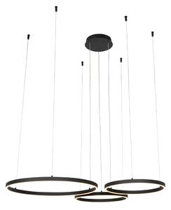Lampa wisząca czarna z 3-stopniowym ściemnianiem LED i 3-punktowym światłem - Anello Oswietlenie wewnetrzne