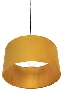 Lampa wisząca klosz welurowy żółto-złoty 50cm - Combi Oswietlenie wewnetrzne