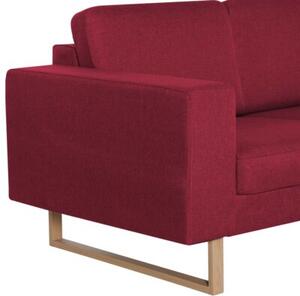 Sofa 3-osobowa, tapicerowana tkaninÄ , kolor czerwonego wina