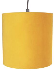 Lampa wisząca z 5 kolorowymi welurowymi abażurami 20 cm - Cava Oswietlenie wewnetrzne