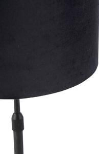 Lampa stołowa regulowana czarna klosz welurowy czarny 25cm - Parte Oswietlenie wewnetrzne