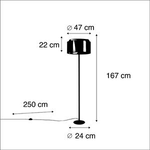 Lampa podłogowa czarna klosz czarno-biały 47cm - Simplo Oswietlenie wewnetrzne