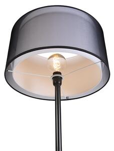 Lampa podłogowa czarna klosz czarno-biały 47cm - Simplo Oswietlenie wewnetrzne