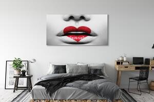 Obraz na płótnie Usta serce kobieta