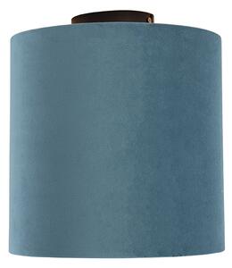 Plafon / Lampy sufitowe klosz welurowy niebiesko-złoty 25cm - Combi Oswietlenie wewnetrzne