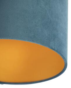 Plafon / Lampy sufitowe klosz welurowy niebiesko-złoty 25cm - Combi Oswietlenie wewnetrzne