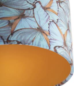 Plafon / Lampy sufitowe klosz welurowy motyl-złoty 25cm - Combi czarny Oswietlenie wewnetrzne