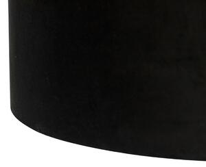 Lampa wisząca z welurowymi abażurami w kolorze czarnym ze złotem 35 cm - Blitz II czarny Oswietlenie wewnetrzne