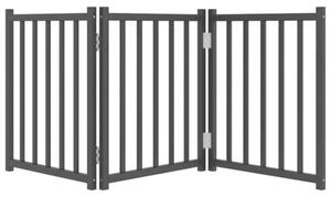 Składana bramka dla psa, 3 panele, czarna, 150 cm, drewniana