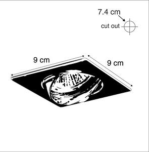 Zestaw 10 x Oprawa wpuszczana w sufit / Oprawa do wbudowania kwadratowa chrom regulowana - Edu Oswietlenie wewnetrzne
