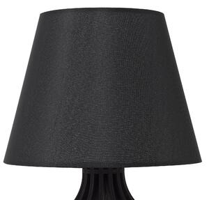 Lampa stołowa na biurko 36 cm drewniana z abażurem czarna Agueda Beliani
