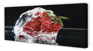 Obraz na płótnie Truskawka w kostce lodu